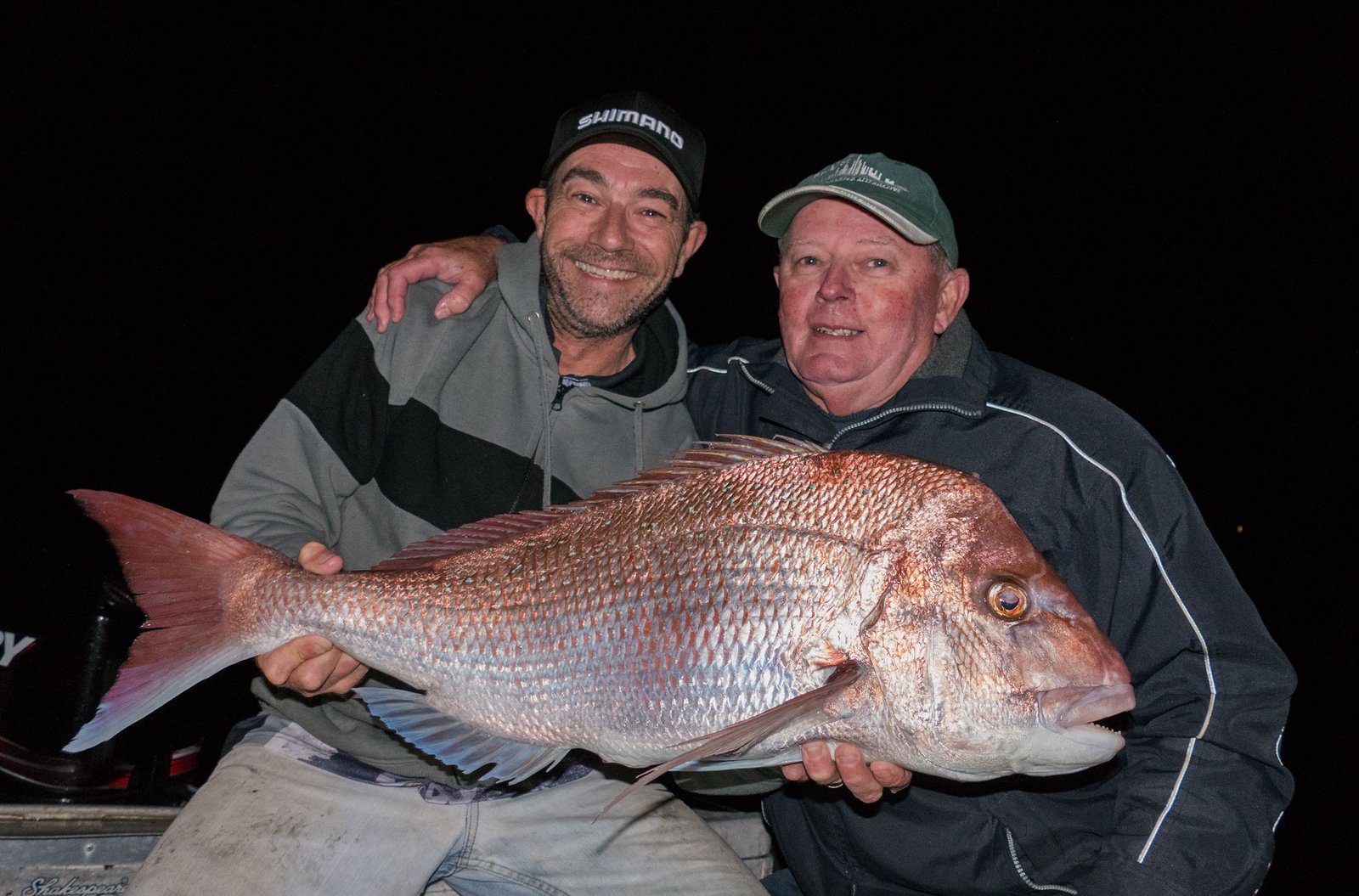Nick & Miggsy with a Pink Snapper