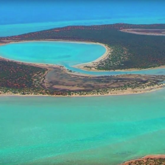 Aerial Photo north of Denham Western Australia