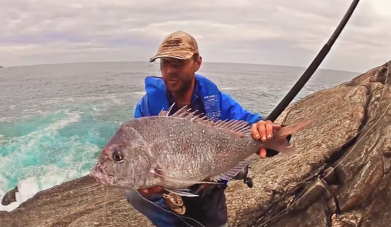 Nick Hocking with Pink Snapper from SW Rocks